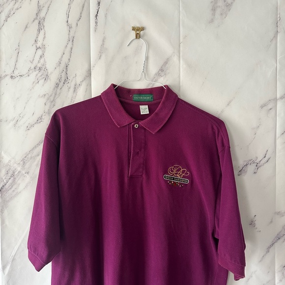 VINTAGE OUTERBANKS -DEAN GARDENS ATLANTA ESTATE POLO SHIRT PURPLE XL MADE IN USA - Picture 3 of 6